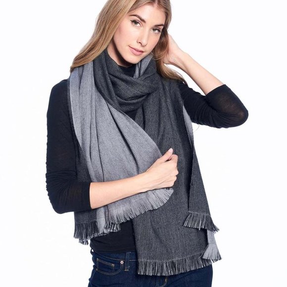 Shupaca Accessories - Baby Alpaca Reversible Wrap Shawl Blanket Scarf, Obsidian , Perfect GIFT